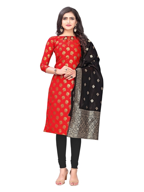 

Pisara Red & Black Unstitched Dress Material