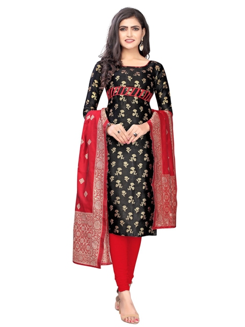 

Pisara Black & Red Unstitched Dress Material