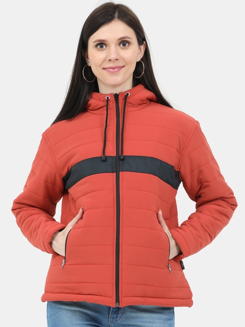 

Plutus Women Orange Colourblocked Outdoor Puffer Jacket