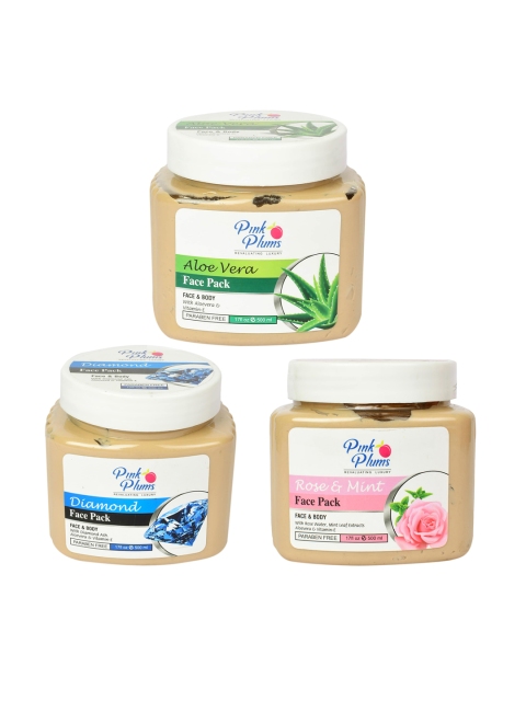 

Pink Plums Pack of 3 Paraben Free Face Mask, 500 ml each, Multi