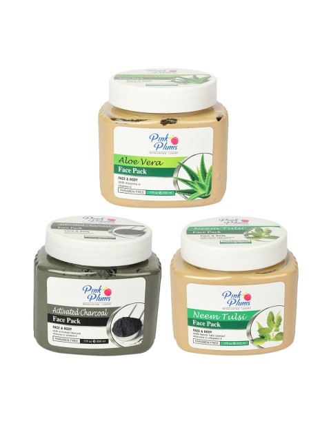 

Pink Plums Set of 3 Paraben Free Face Pack- 500ml each, Beige