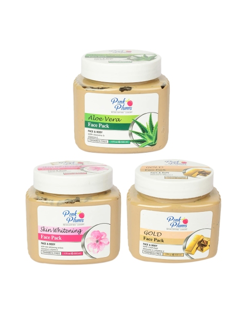 

Pink Plums Pack of 3 Paraben Free Face & Body Mask, 500 ml each, Multi