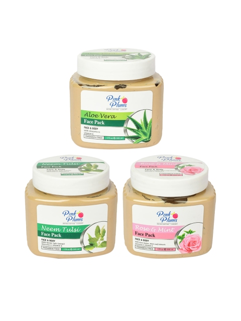 

Pink Plums Set of 3 Paraben Free Face Pack - 500ml each, Beige