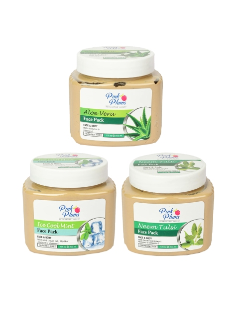 

Pink Plums Pack of 3 Paraben Free Face & Body Mask, 500 ml each, Multi