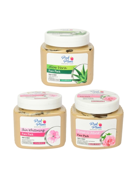 

Pink Plums Set of 3 Paraben Free Face Pack - 500ml each, Beige