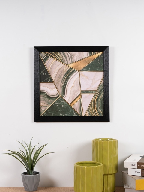 

HomeTown Green & Cream-Toned Printed Reagan Modern Canvas Painting Wall Art