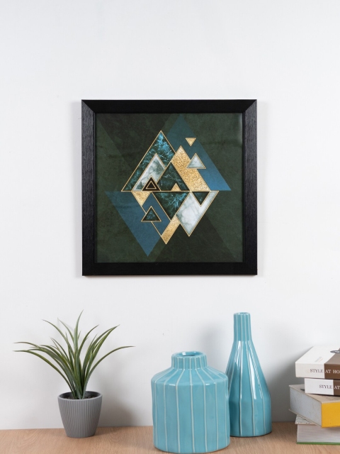 

HomeTown Green Modern Diamond Canvas Painting Wall Art