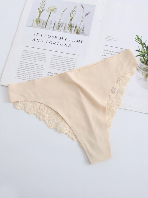 

URBANIC Women Nude-Coloured Self-Design Patchwork Basic Briefs