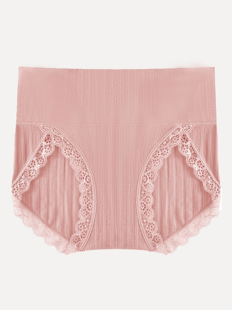 

URBANIC Women Pink Solid High-Rise Basic Briefs