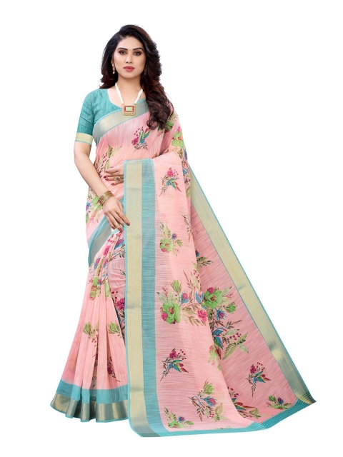 

Pisara Pink & Green Floral Silk Cotton Saree