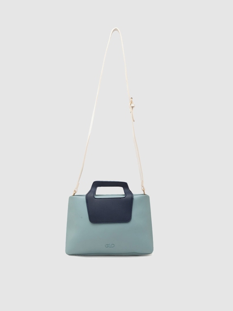 

Globus Blue Textured PU Structured Handheld Bag with Quilted
