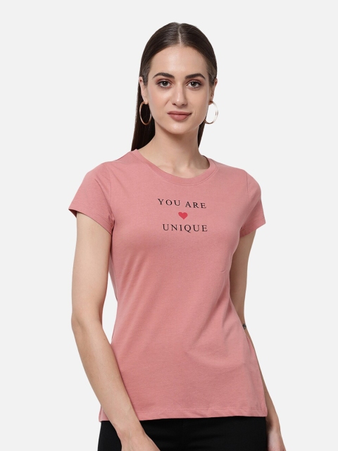 

R&B Women Pink Polo Collar Extended Sleeves T-shirt