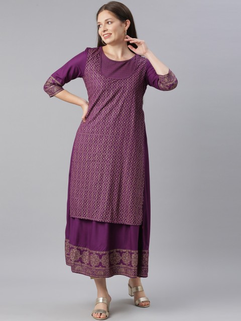 

Marcia Women Purple Geometric Kurta