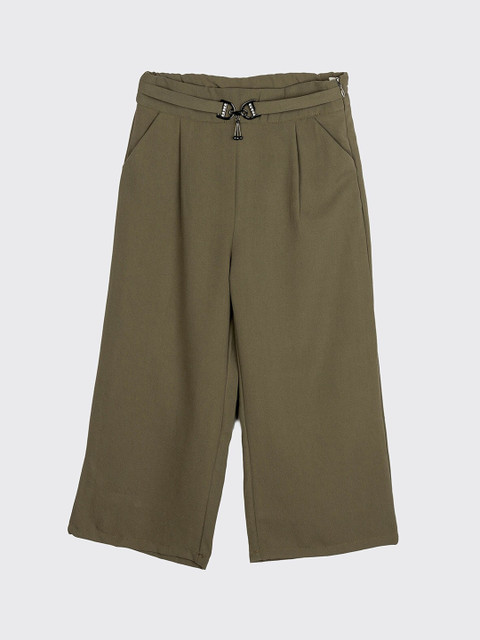 

Peppermint Girls Olive Green Pleated Culottes Trousers