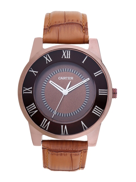 

Sandy D Carter Men Brown Brass Brown Leather Analogue Watch SD-Carter-27-BR