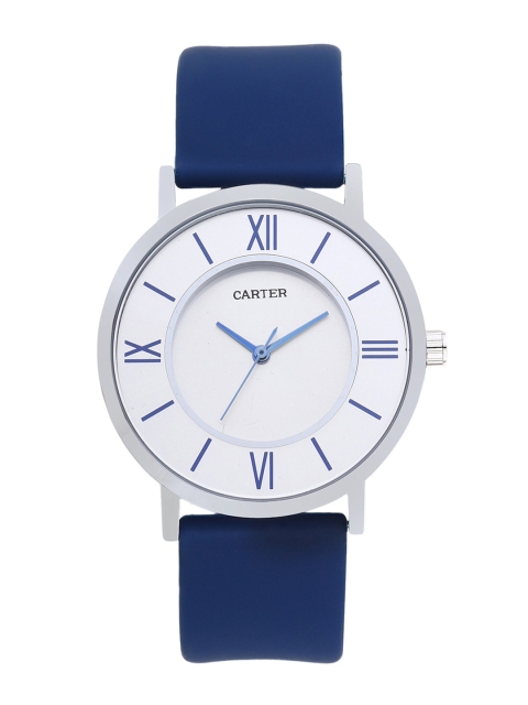 

Sandy D Carter Men White Brass Embellished Dial & Blue Bracelet Style Straps Analogue Watch