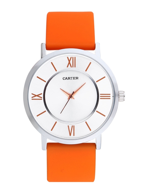 

Sandy D Carter Men White Brass Dial & Orange Straps Analogue Watch