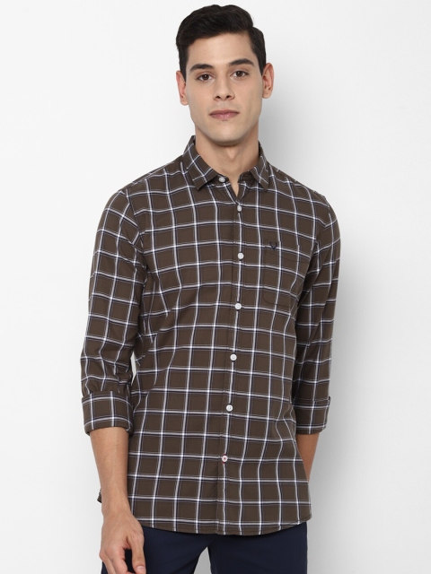 

Allen Solly Sport Men Brown Windowpane Checks Checked Casual Shirt