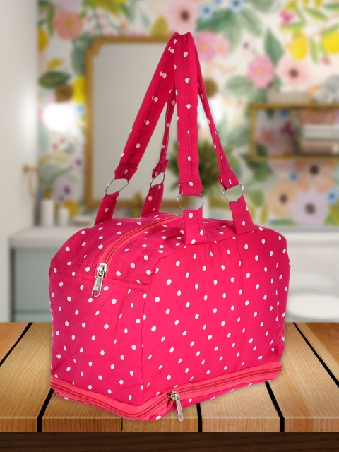 

Kuber Industries Pink Geometric Printed Structured Handheld Travel Toiletry Bag