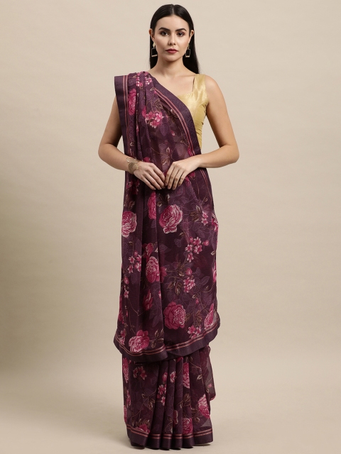 

Vishal Prints Purple & Pink Floral Print Saree