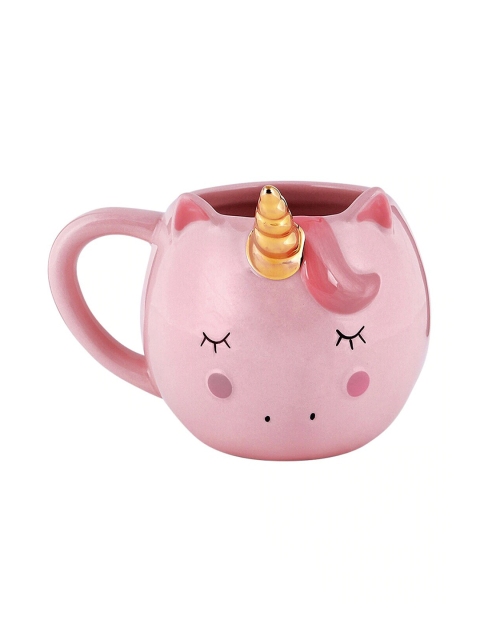 

Awestuffs Pink & Gold-Toned Printed Ceramic Glossy Mugs Set of Cups and Mugs