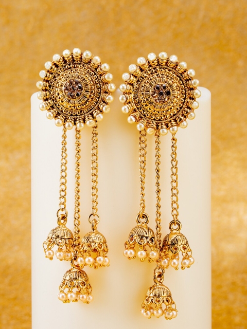 

BARSANO Gold Plated Classic Jhumkas Earrings
