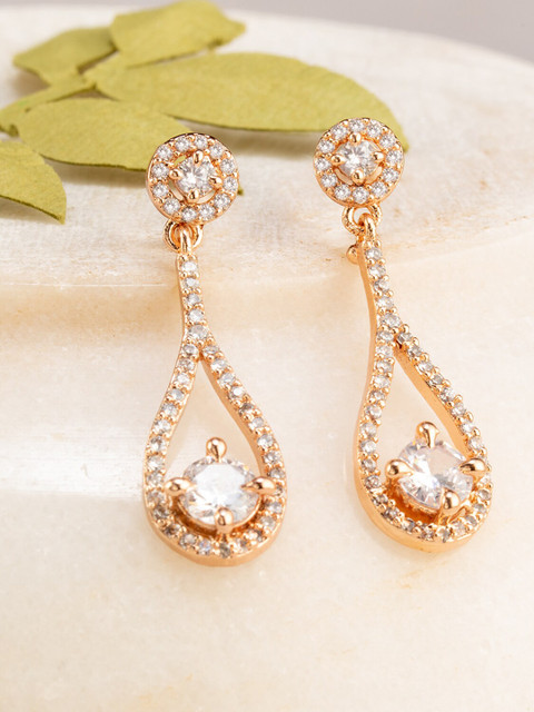 

BARSANO Womens Gold-Toned Contemporary Drop Earrings