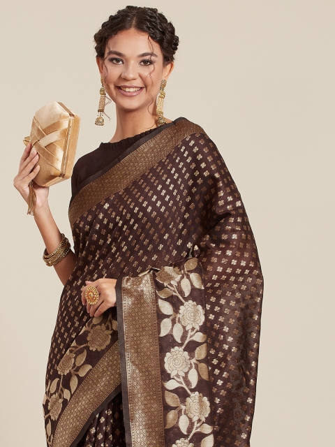 

Tikhi Imli Brown Woven Design Banarasi Saree
