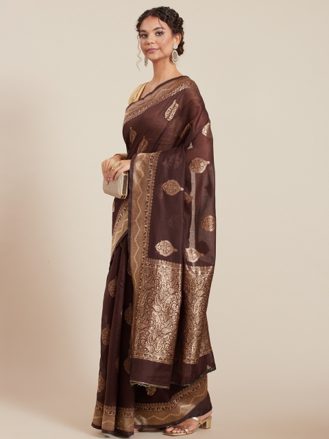 

Tikhi Imli Brown Woven Design Banarasi Saree