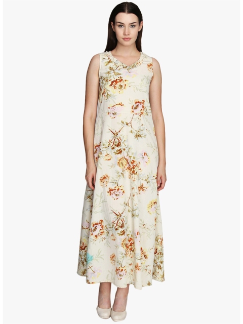 

DODO & MOA Yellow Floral Crepe Maxi Dress