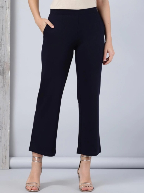 

Lakshita Women Navy Blue Relaxed Chambray Trousers