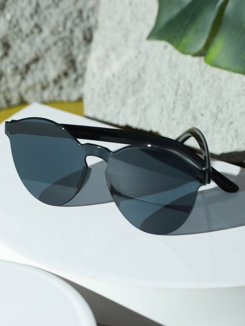 

Jazz and Sizzle Women Black Lens & Black UV Protected Lens Oval Sunglasses