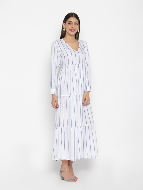 

SEW YOU SOON White Striped Maxi Dress
