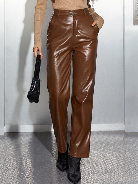 

URBANIC Women Brown Split Wide Trousers
