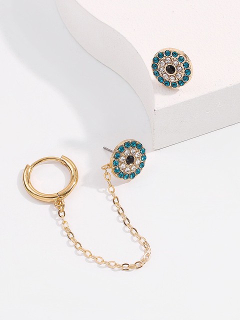 

Young & Forever Gold-Plated Blue Circular Hoop Earrings