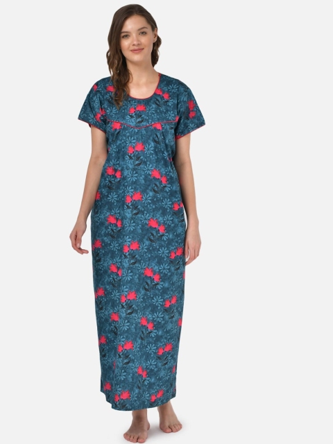 

Klamotten Green Printed Maxi Nightdress