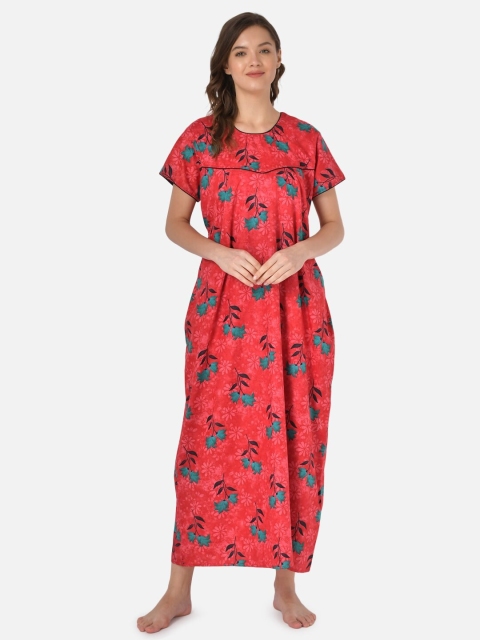 

Klamotten Red Printed Maxi Nightdress