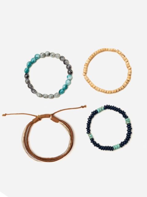 

FRATERNITY Pack Of 4 Men Multicolor Beaded Bracelet, Brown