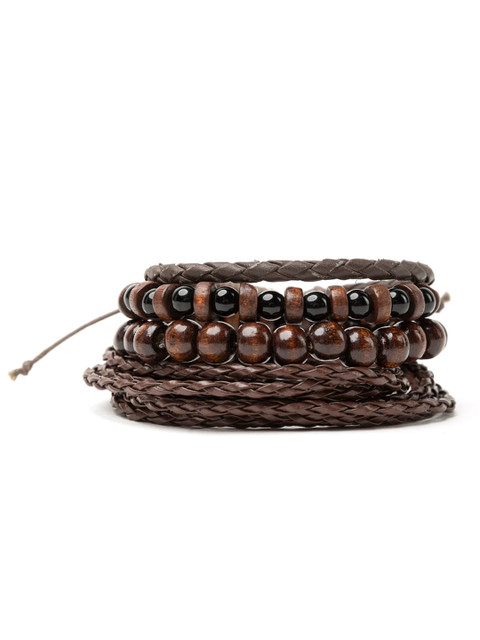 

FRATERNITY Men 4 Brown & Black Cuff Bracelet