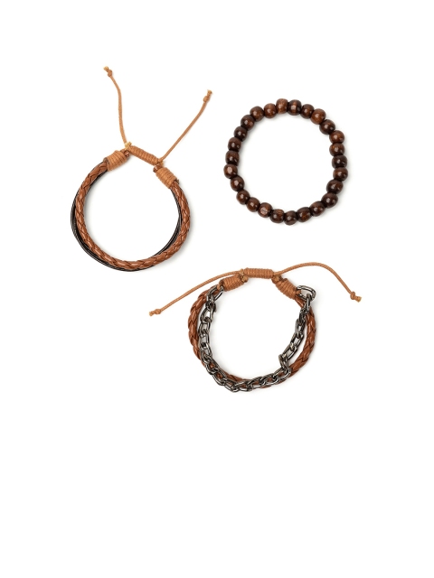 

FRATERNITY Men Set Of 3 Brown Cuff Bracelet