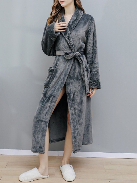 

URBANIC Women Grey Solid Lounge Robe