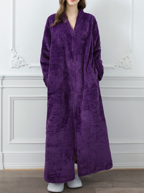 

URBANIC Women Purple Textured Robe