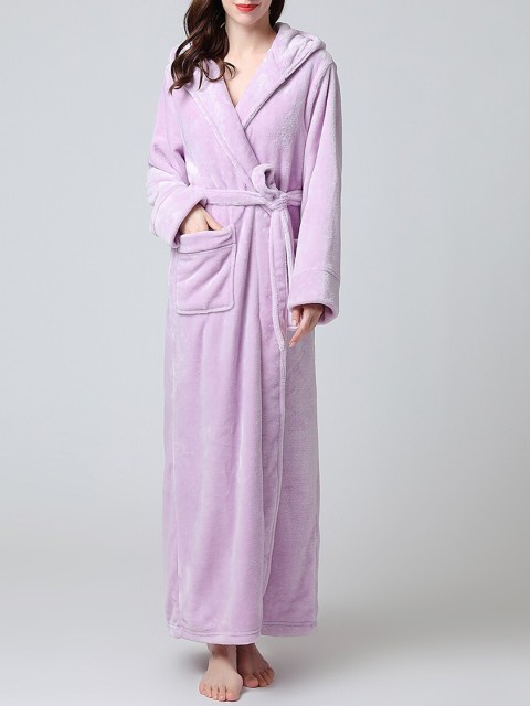 

URBANIC Women Purple Solid Lounge Robe