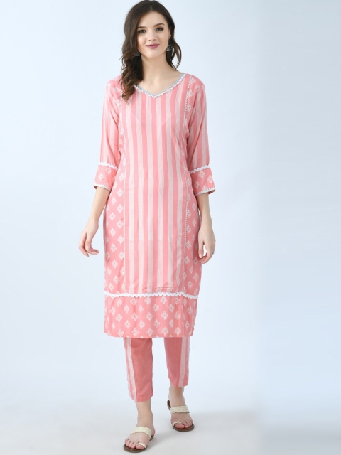 

KALINI Women Pink Gotta Patti Kurti with Trousers