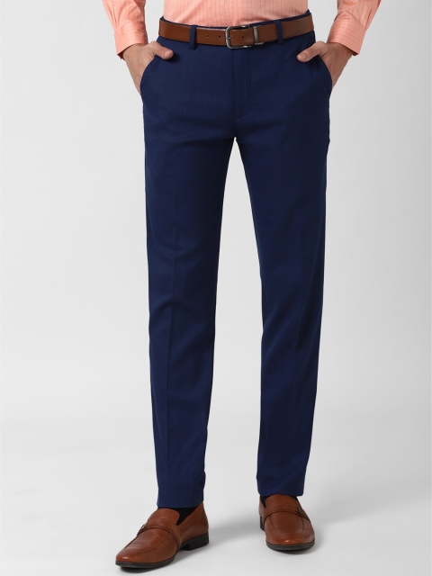 

Peter England Men Navy Blue Slim Fit Trousers