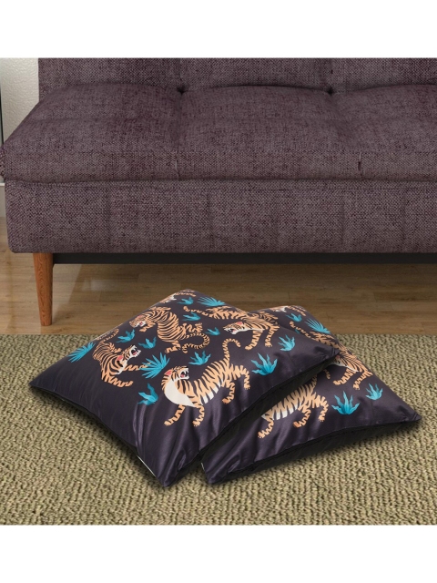 

Home Centre Blue & Orange Set of 2 Abstract Square Cushion Covers