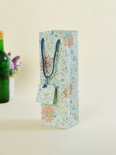 

Home Centre Multi-Coloured Printed Paper Wine Bag with Tag