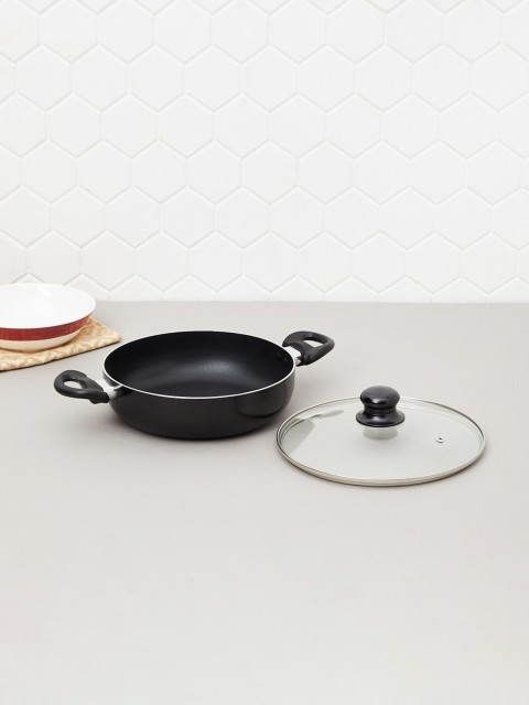 

Home Centre Black Medleys-Duncan Solid Aluminium Kadhai with Lid-27 cm