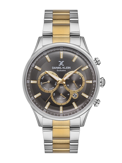 

Daniel Klein Men Grey Dial & Silver Toned Stainless Steel Bracelet Style Straps Analogue Watch