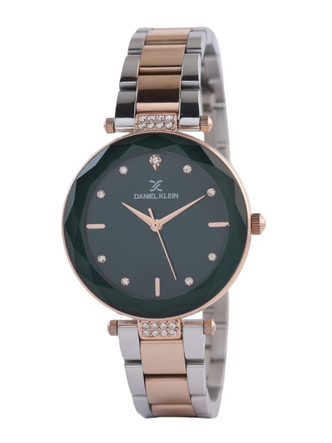 

Daniel Klein Women Pink Embellished Dial & Silver Toned Stainless Steel Bracelet Style Straps Analogue Watch